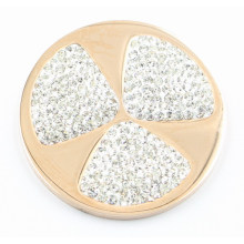 316L Stainless Steel Coin Plate with White Crystal